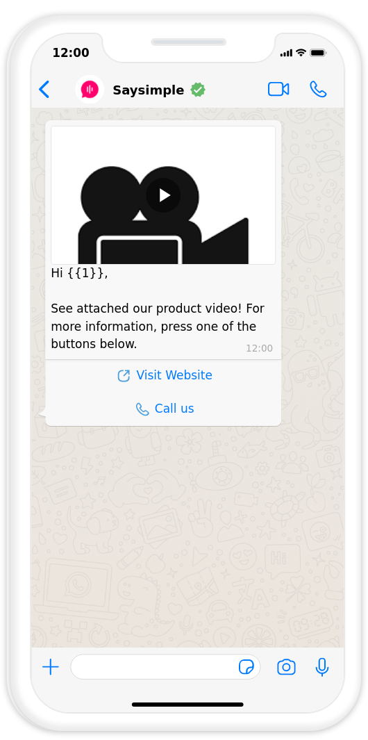 WhatsApp Media message Templates